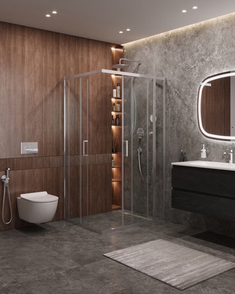 Душевой уголок CEZARES MOLVENO-AH-21-100+20-C-Cr-IV