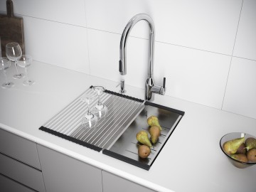 Мойка LUMI 45UNI-SKEW, IT-GRANIT, LU45SK-DG, графит, 455х440, Paulmark