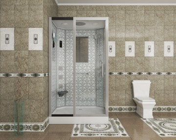 Душевая кабина Niagara Luxe NG-7711WL (90x120х215) низкий поддон(15см),дверь раздвижная,стенки серебро,6 мест
