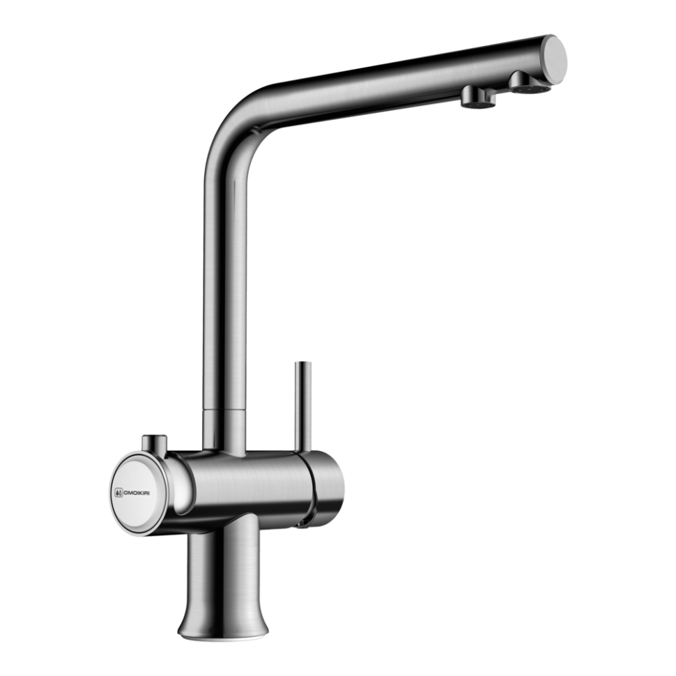 Смеситель для кухни Omoikiri Hotaru-BN-WH латунь/нержавеющая сталь/белый