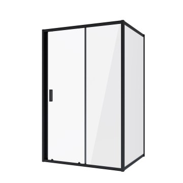 Душевое ограждение Niagara Nova NG-82-12AB-A80B (120х80х195) прямоугольник,черный, дверь раздвижная,стекло прозрачное,2 места
