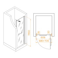 Душевая дверь RGW PA-103 (Прозрачное, 700)