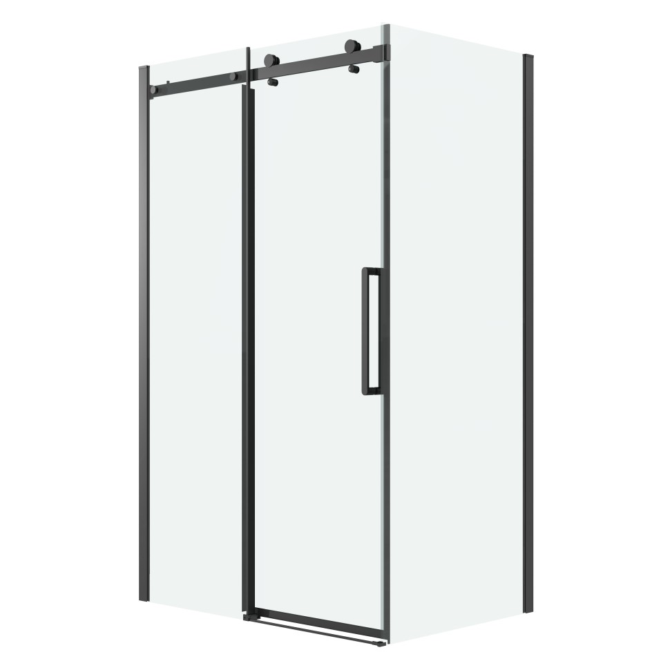 Душевое ограждение Grossman Classic 100.K33.04.100.21.00-200.K33.04.100.21.00 (100х100х195) раздвижная,черный матовый,стекло прозрачное,2 места