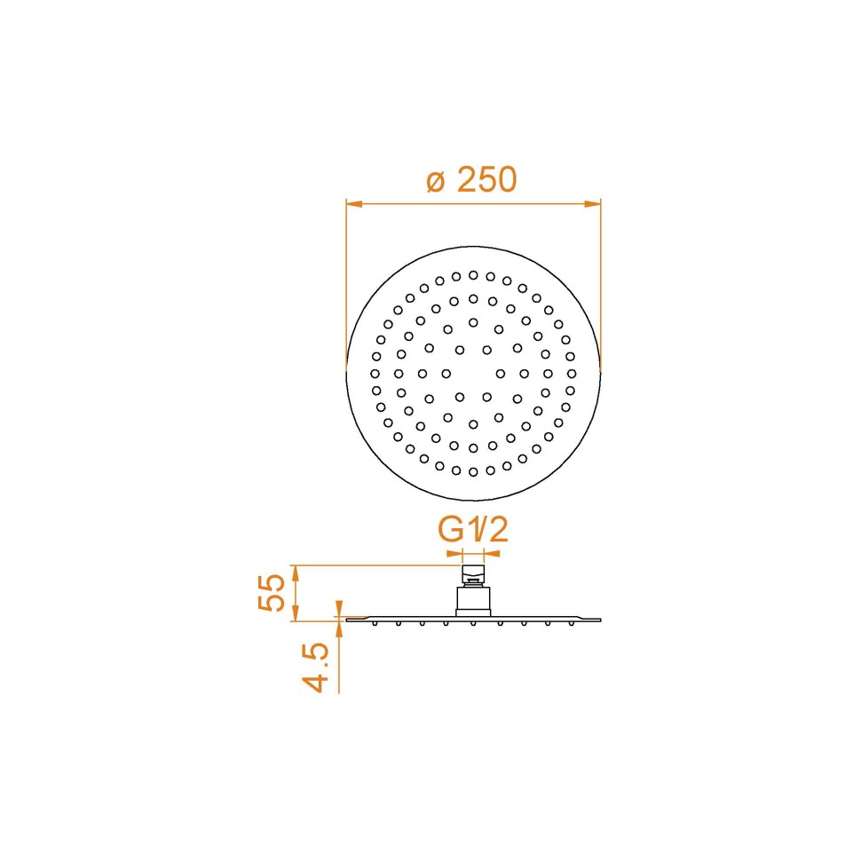 Верхний душ 3D круглый RGW SP-81B (Черный, 250)