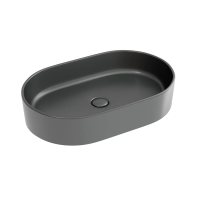 Умывальник чаша накладная овальная (цвет Темный Антрацит Матовый) Element 608x385x122мм