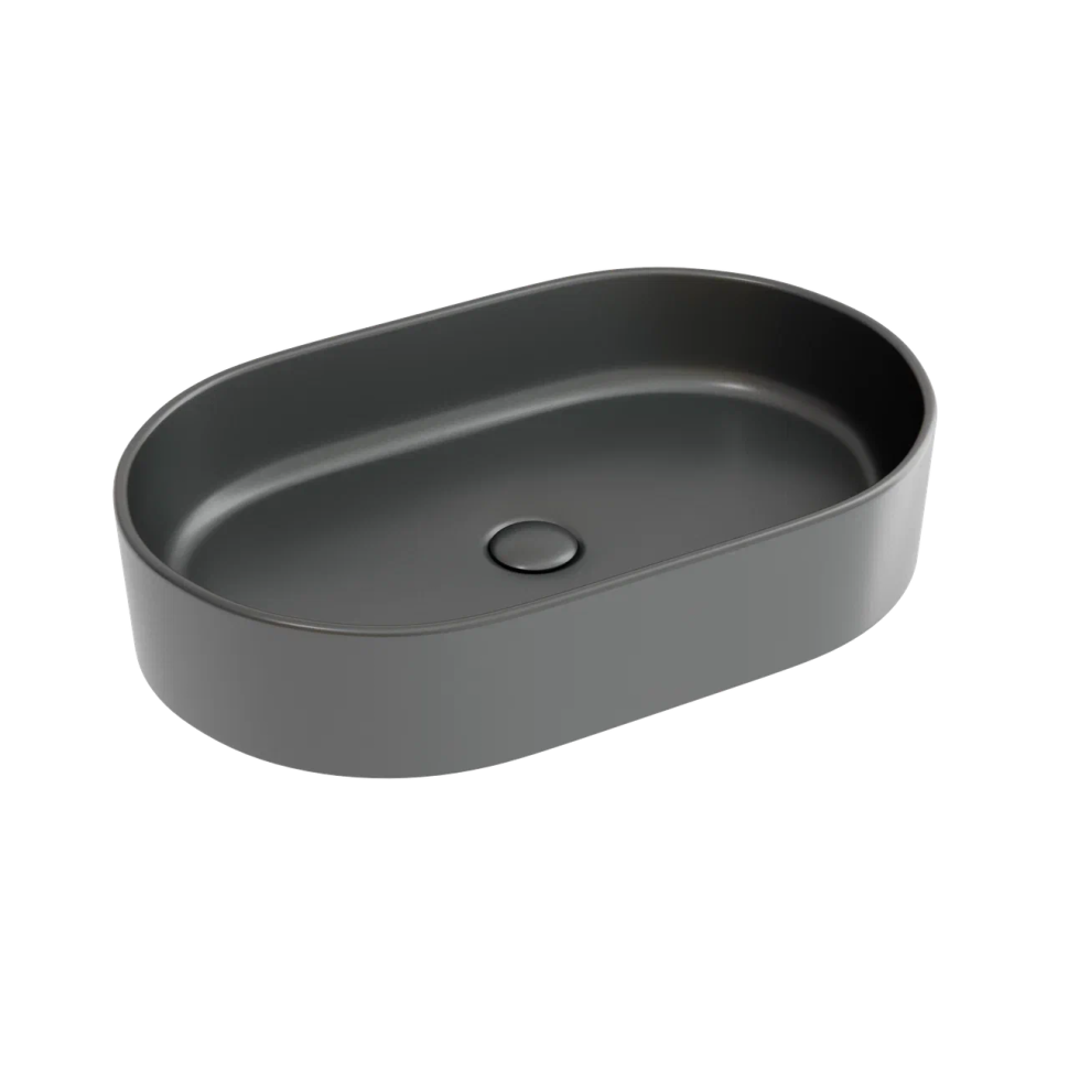 Умывальник чаша накладная овальная (цвет Темный Антрацит Матовый) Element 608x385x122мм