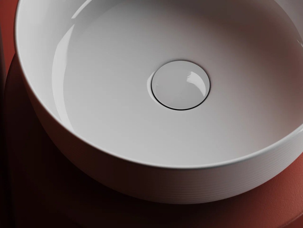 Раковина накладная круглая 356x356x135, цвет белый