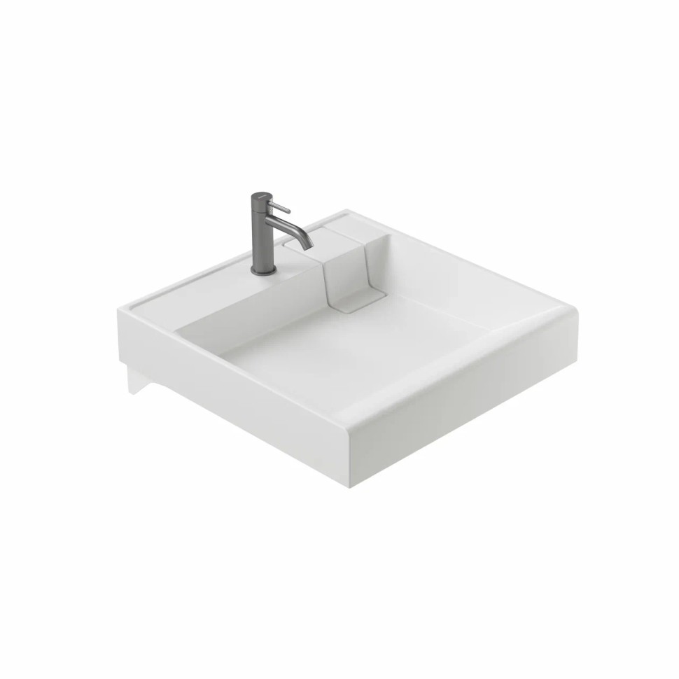 Раковина над стиральной машиной CERAMICANOVA Quattro 600x600x123 мм, с кронштейнами, белый, арт. CN0101