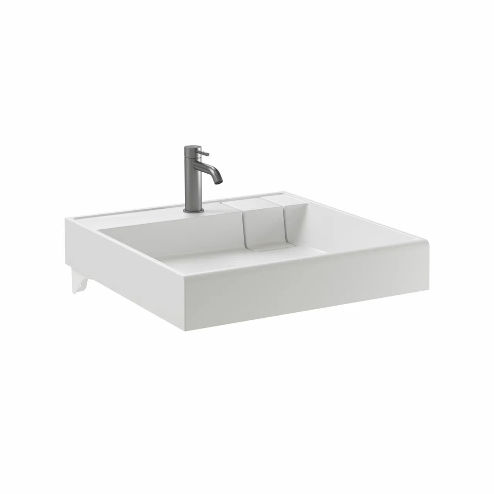 Раковина над стиральной машиной CERAMICANOVA Quattro 600x600x123 мм, с кронштейнами, белый, арт. CN0101