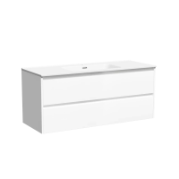 Тумба подвесная SANCOS Libra 1190х450х500, c двумя ящиками оснащенными доводчиками, белый глянец , арт. LB120-1W