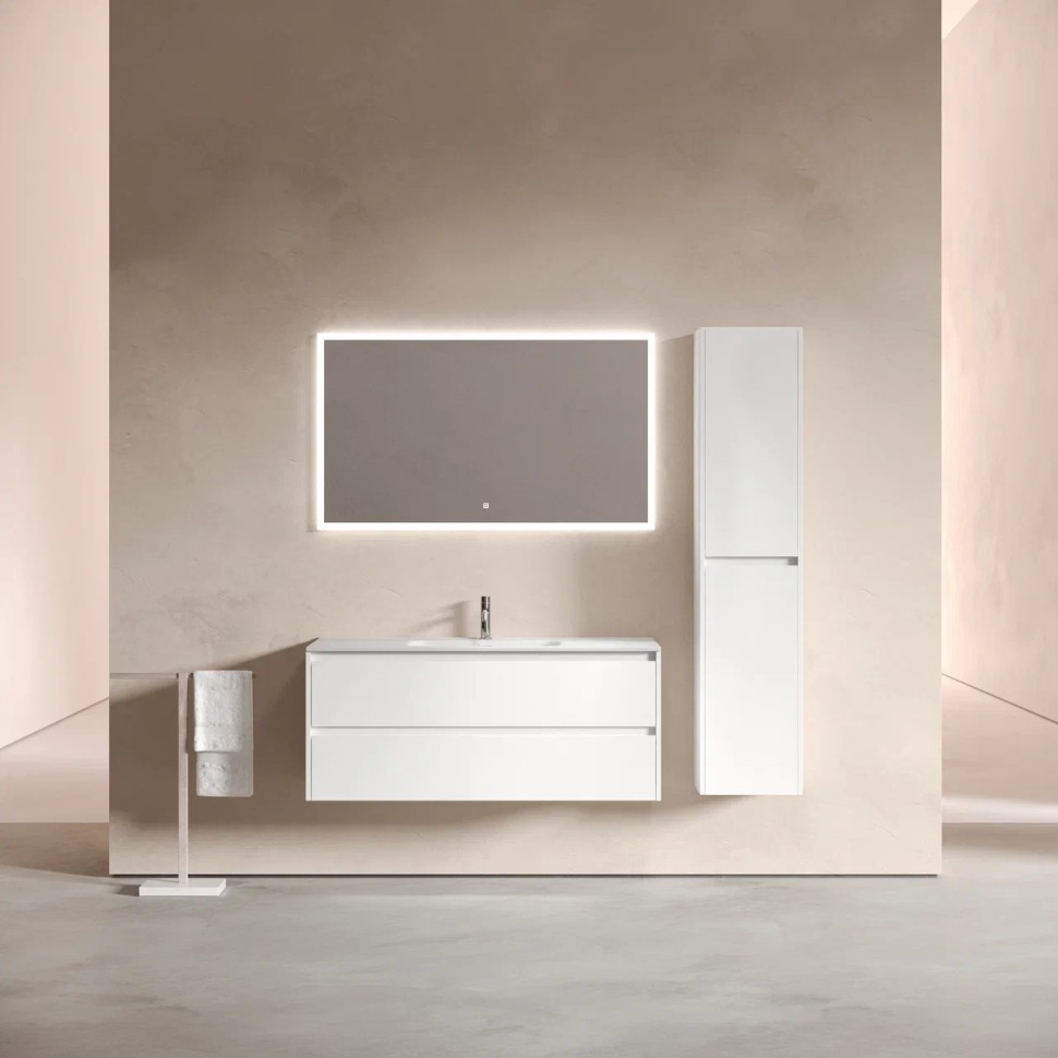 Тумба подвесная SANCOS Libra 1190х450х500, c двумя ящиками оснащенными доводчиками, белый глянец , арт. LB120-1W