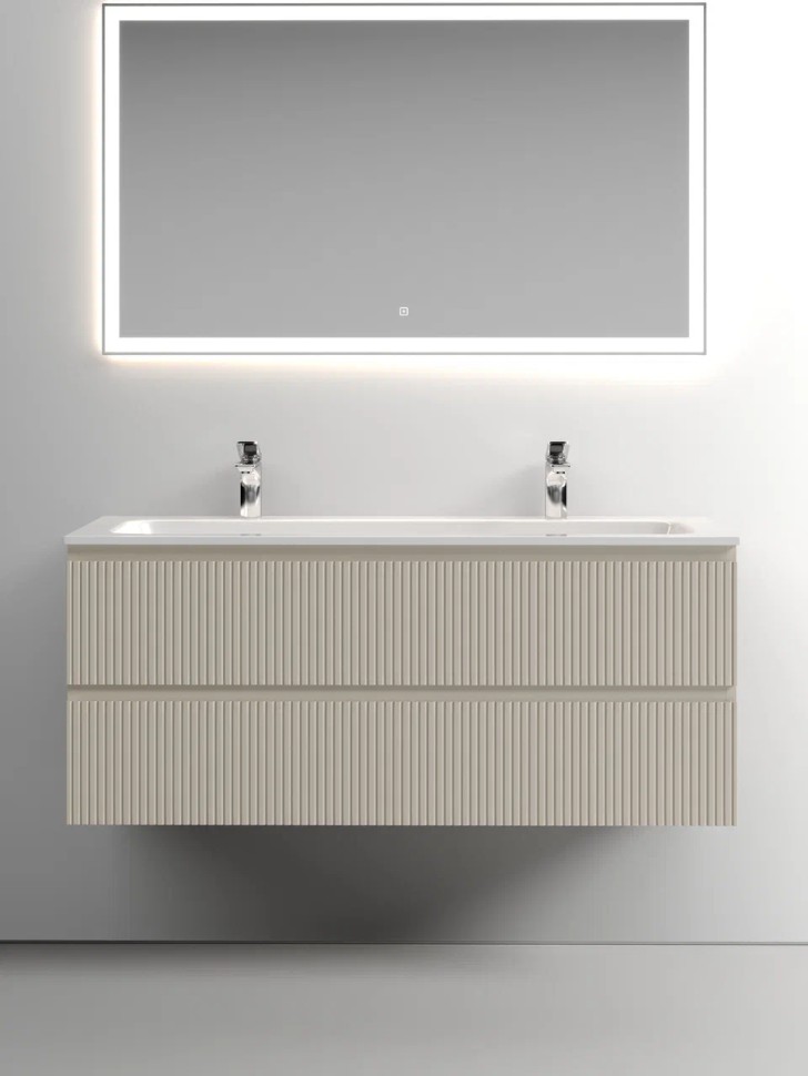 Тумба подвесная SANCOS Snob T 1195х445х500, c двумя ящиками оснащенными доводчиками, Beige Soft, арт.SNT120CE