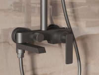 Душевая стойка VSFS-413GM с изливом, вороненая сталь