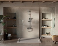 Душевая стойка VSFS-413GM с изливом, вороненая сталь