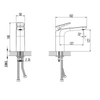 AQM6510MB Como Смеситель для раковины однорычажный, Черный матовый