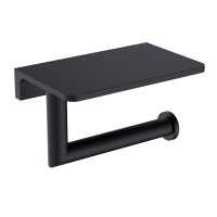 AQM7209MB Trento Держатель туалетной бумаги с полкой, черный матовый