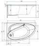 Комплект Акриловая ванна TIMO IVA1610L 160*100*70+Каркас + Слив-перелив