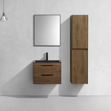 База под раковину Кьяра 2D (Chiara 2D) 600 подвесная, 2 выкатных ящика микролифт, Дуб табак (T.Oak)