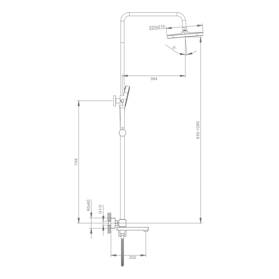 Душевая система Raglo для ванны и душа R30.24.09 Графит