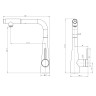 AQM9902BG Cucina Смеситель для кухни с выдвижным L-образным изливом, золото шлифованное