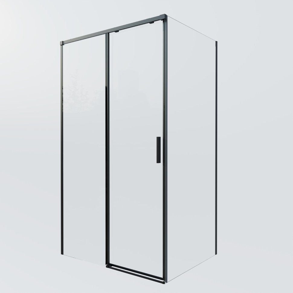 Душевой уголок Soft 2 VSR-3SO28011CLB, 1100*800, черный, стекло прозрачное