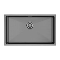 Мойка нерж. сталь AISI304 ALLER 74 UNI, PM807444-GM, вороненая сталь, 740х440мм, Starke-Paulmark