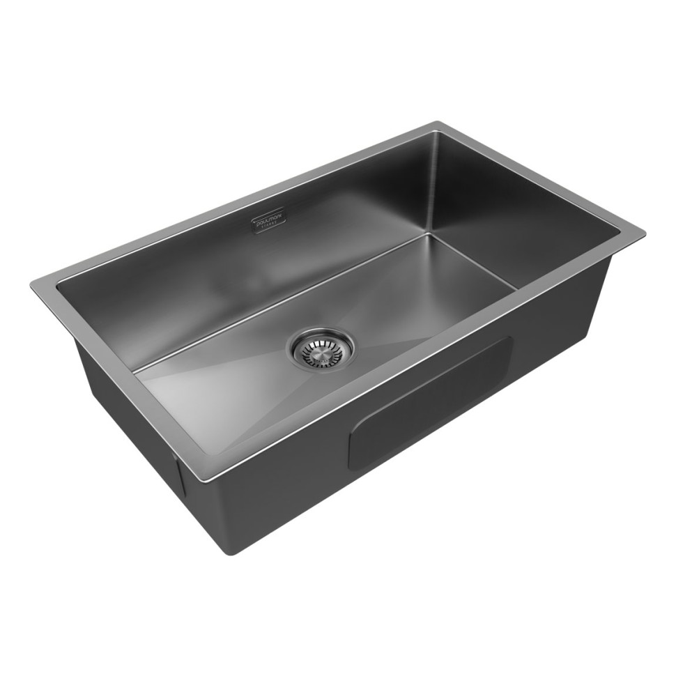 Мойка нерж. сталь AISI304 ALLER 74 UNI, PM807444-GM, вороненая сталь, 740х440мм, Starke-Paulmark