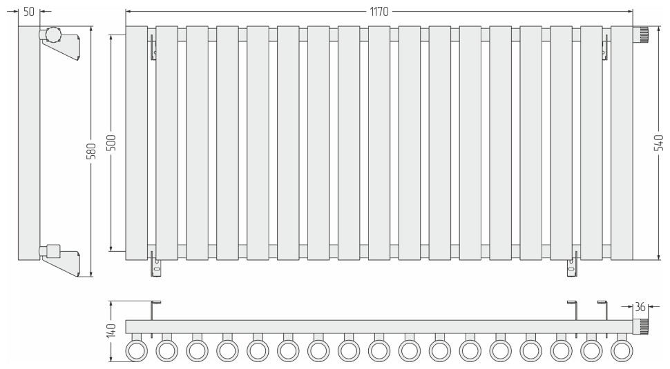 Кумир-0 EU50 правый 500х1170 17 секций