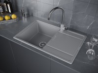 Мойка FLUGEN 50-780, IT-GRANIT, PM217850-GRM, серый металлик, 780х500 мм, Paulmark