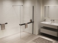 Душевая перегородка Walk-In VSW-1HR900CLGM, 900*2000, вороненая сталь, стекло прозрачное