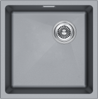 Мойка LUMI 45UNI-SKEW, IT-GRANIT, LU45SK-GRM, серый металлик, 455х440, Paulmark