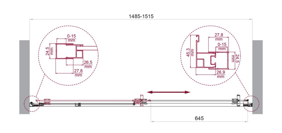 Душевая дверь BelBagno LUCE-BF-1-150-C-Cr