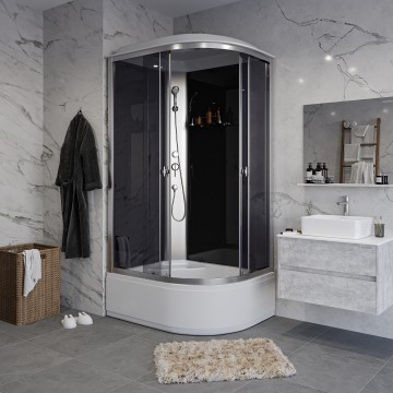 Душевая кабина Niagara Eco E110/80/40L/TN (110х80х215) высокий поддон(40см),стекло черное,4 места