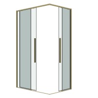 Душевое ограждение Grossman Galaxy 1/2.K33.01.80.32.00-1/2.K33.01.70.32.00 (80х70х195) раздвижная,золото сатин,стекло прозрачное,2 места