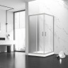 Душевой угол Veconi Rovigo RV-83, 1000х900х1950, никель брашинг, прозрачное стекло