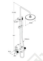 Душевая система MILLEAU Tissage ML8075BK.DT-GB (Cool touch) без излива, Черный глянец