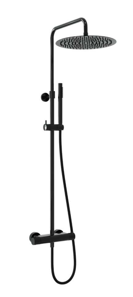 Душевая система MILLEAU Tissage ML8075BK.DT-GB (Cool touch) без излива, Черный глянец