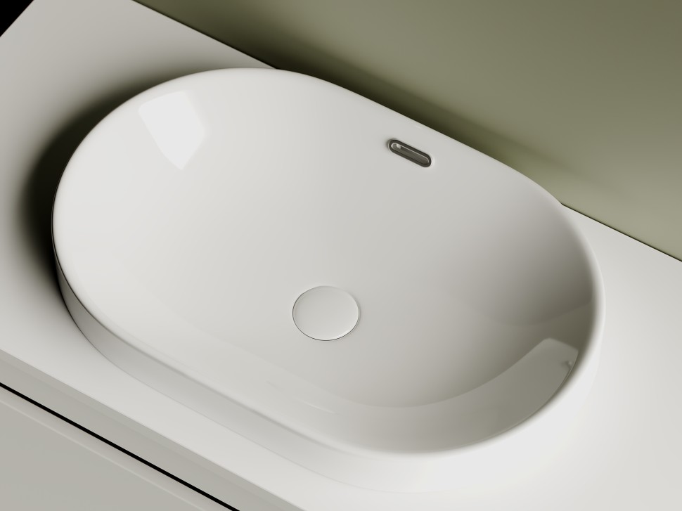 Умывальник овальный встраиваемый сверху в столешницу Element 600x400x195мм