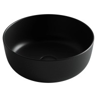 Раковина накладная круглая 356x356x135, цвет черный матовый