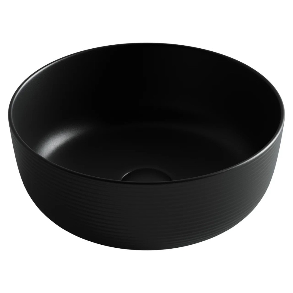 Раковина накладная круглая 356x356x135, цвет черный матовый