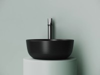 Раковина накладная круглая 356x356x135, цвет черный матовый