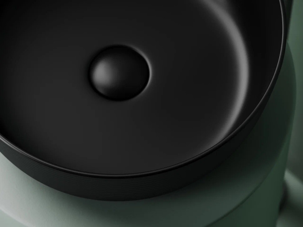 Раковина накладная круглая 356x356x135, цвет черный матовый