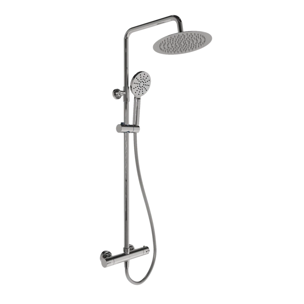 Душевая стойка SANCOS KANEDO с термостатом с верхним душем Ø245 мм, ручным душ Ø120 мм, 4 режима хром SC7200CH