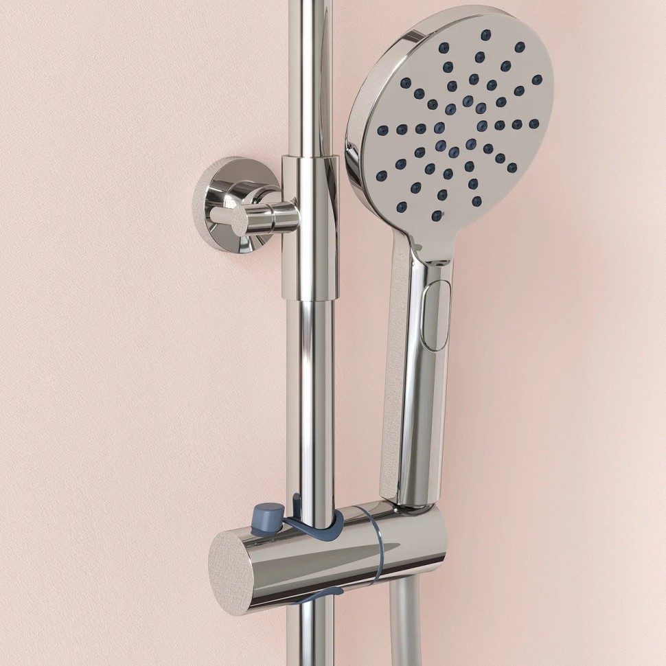 Душевая стойка SANCOS KANEDO с термостатом с верхним душем Ø245 мм, ручным душ Ø120 мм, 4 режима хром SC7200CH