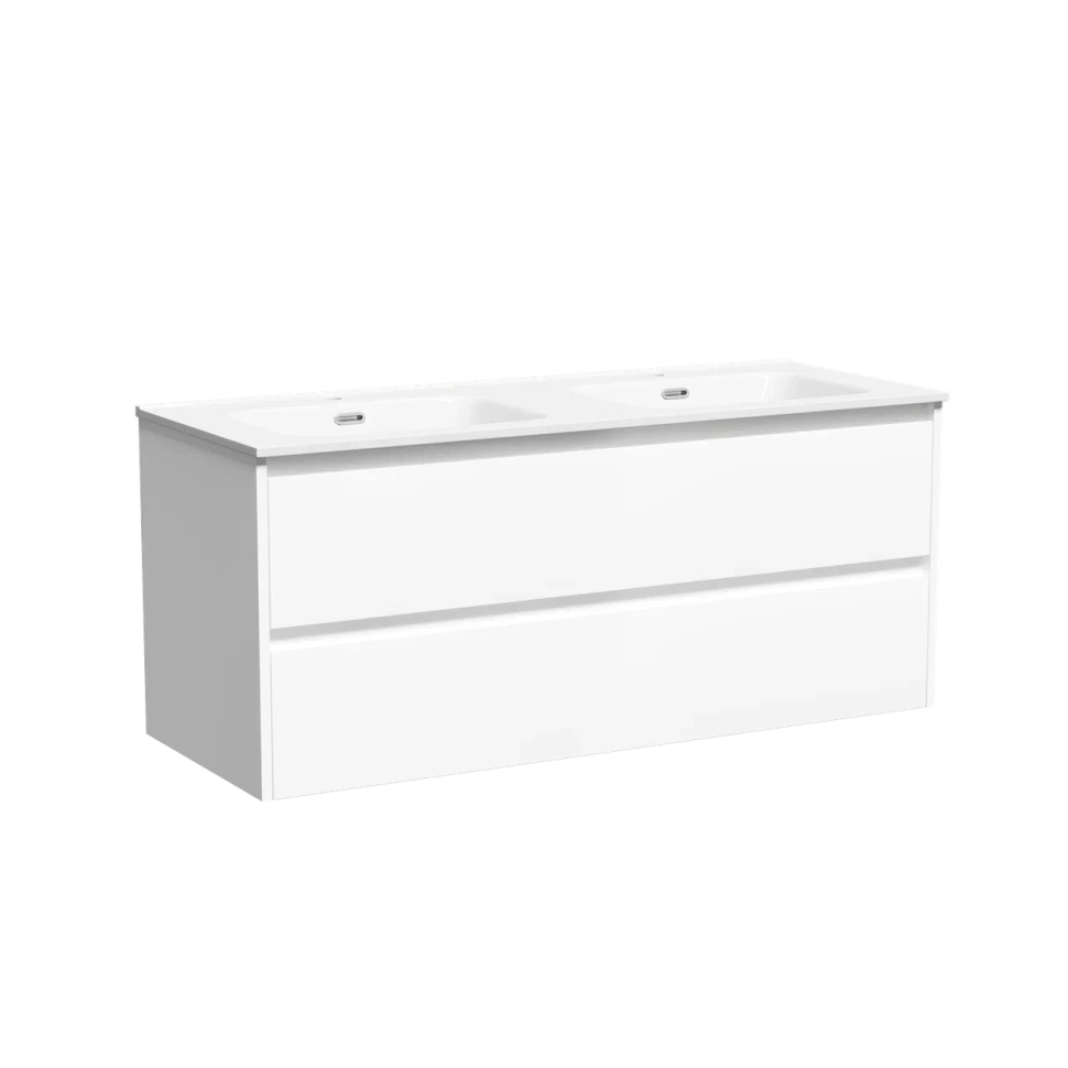 Тумба подвесная SANCOS Libra 1190х450х500, c двумя ящиками оснащенными доводчиками, белый глянец , арт. LB120-2W