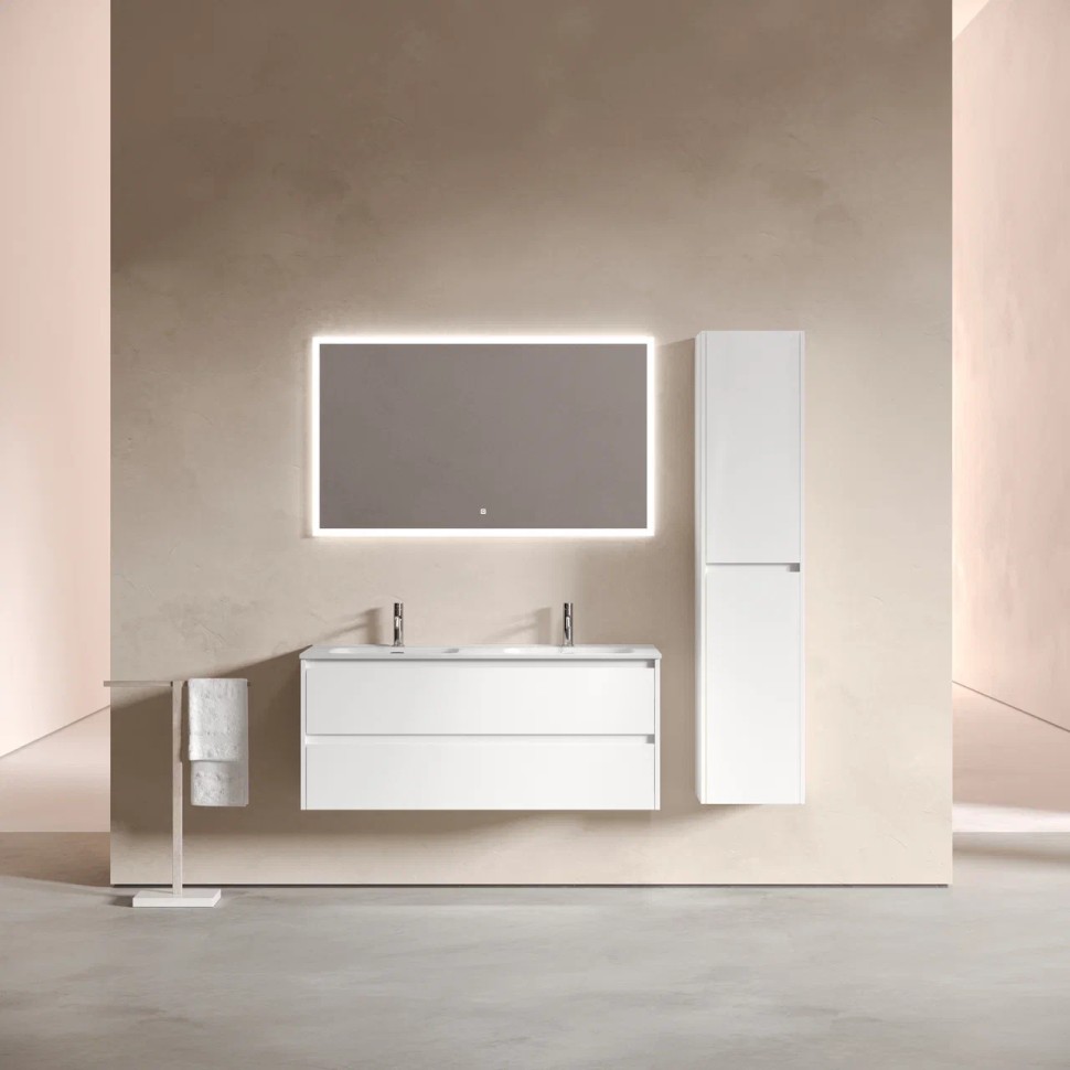 Тумба подвесная SANCOS Libra 1190х450х500, c двумя ящиками оснащенными доводчиками, белый глянец , арт. LB120-2W