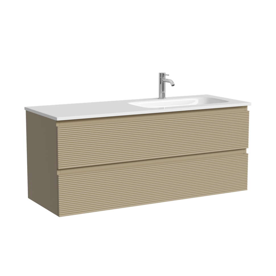 Тумба подвесная SANCOS Folk правая 1190х445х500, c двумя ящиками оснащенными доводчиками, Капучино, арт.FL120RCP