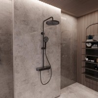 Душевая стойка VSFS-402MB, черный матовый