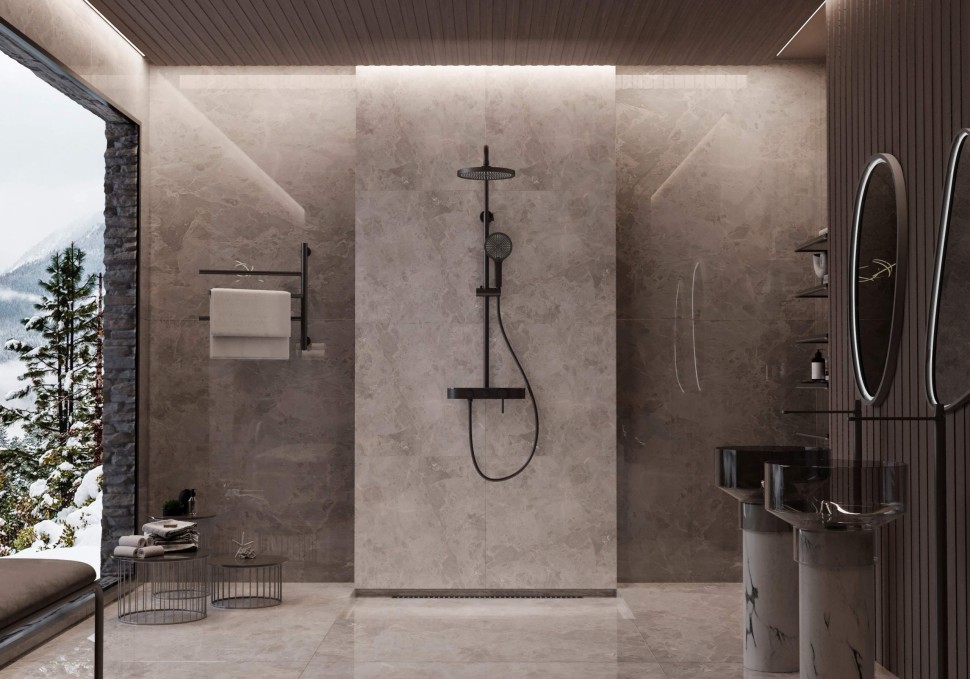 Душевая стойка VSFS-402MB, черный матовый