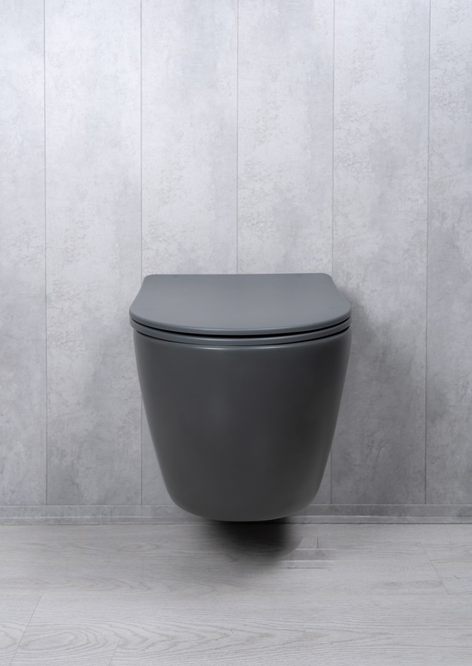 Унитаз подвесной Tornado Gid Tr2122TF-Dgm 62260Y серый матовый 49x36x36